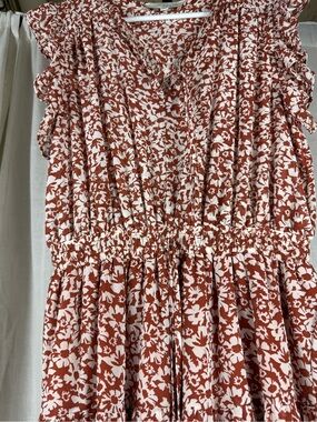 Pinch Rust and White Floral Smocked Dress